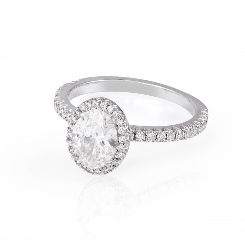 Oval Shape Pavé Engagement Ring