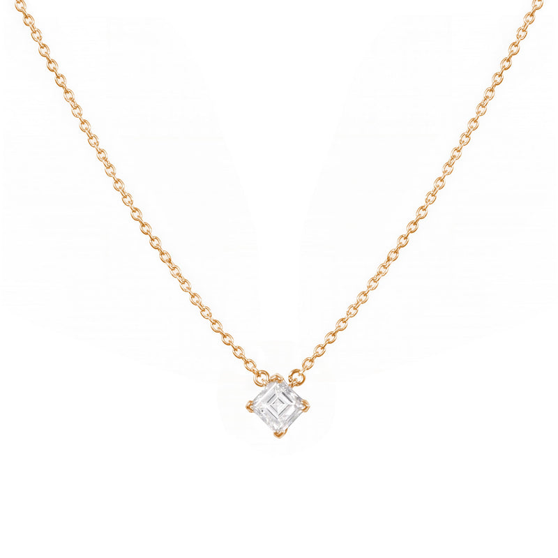 Square Cut Diamond Necklace