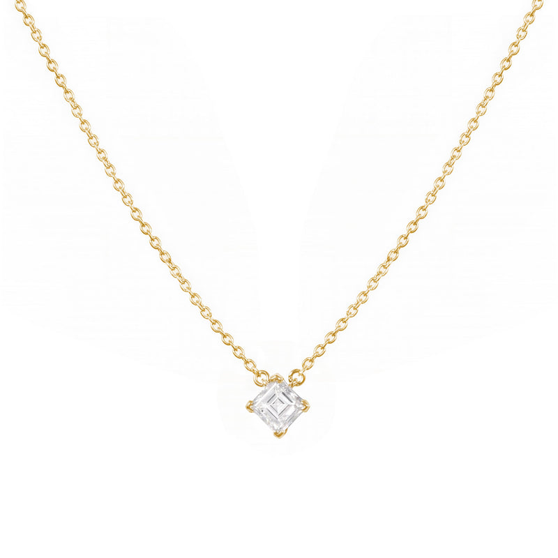 Square Cut Diamond Necklace