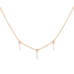 Triple Tapered Baguette Chain Necklace