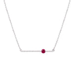Diamond and Ruby Bar Necklace