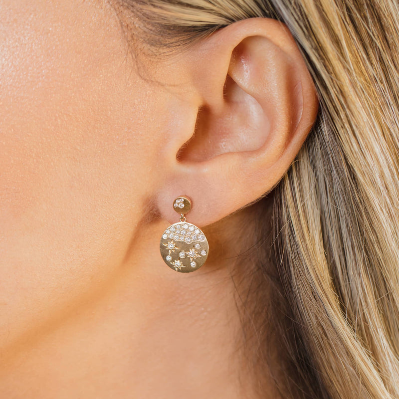 Matte Finish Diamond Earrings