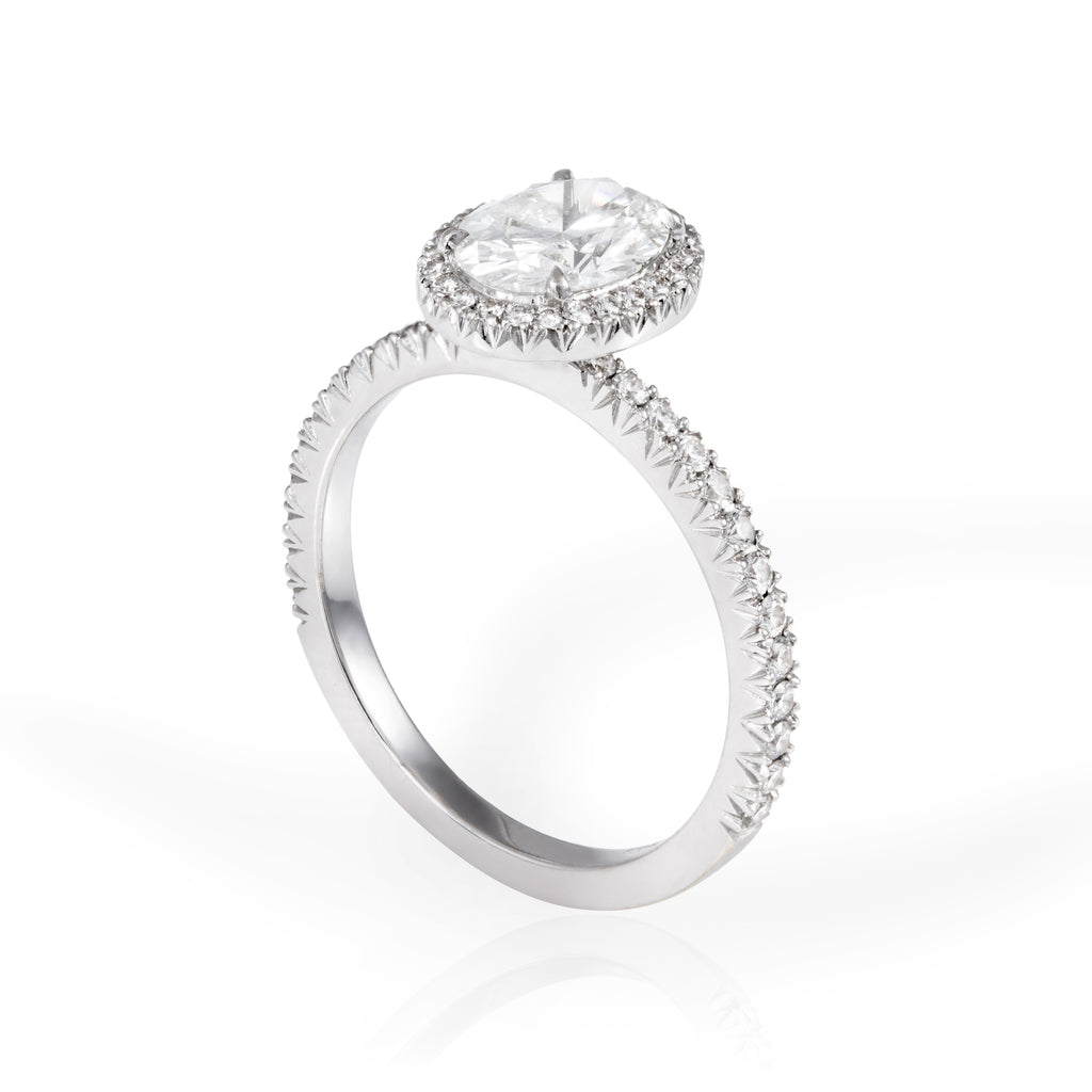 Oval Shape Pavé Engagement Ring